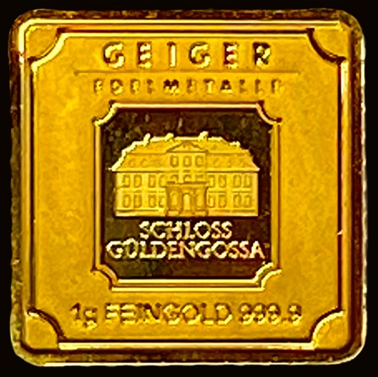 Geiger Edelmetalle 1g Gold Bar .9999 HIGH GRADE