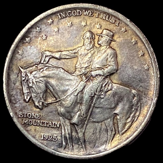 1925 Silver Stone Mountain Half Dollar CLOSELY UNCIRCULATED