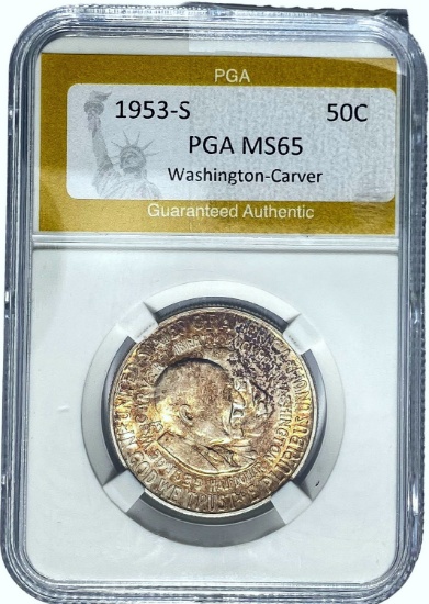 1953-S Washington-Carver 50C PGA MS65