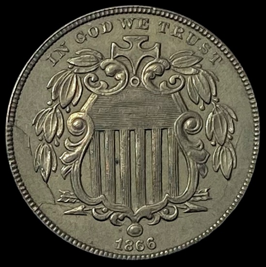 1866 Shield Nickel CLOSELY UNCIRCULATED