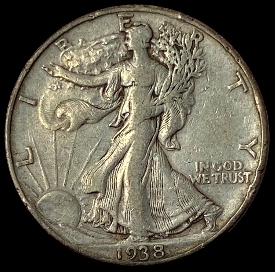 1938-D Silver Walking Liberty Half Dollar NEARLY UNCIRCULATED
