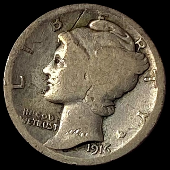 1916-D Mercury Dime NICELY CIRCULATED