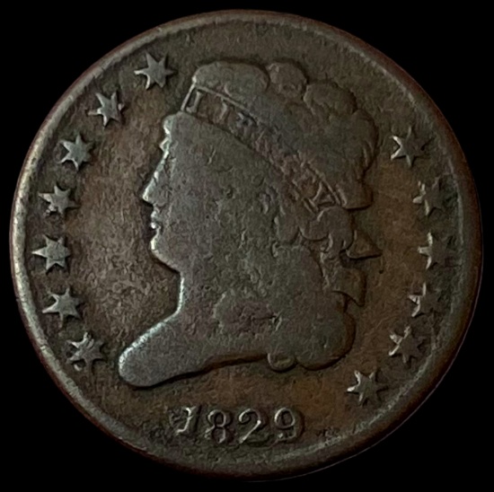 1829 Classic Head Half Cent NICELY CIRCULATED