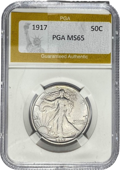 1917 Walking Liberty Half Dollar PGA MS65