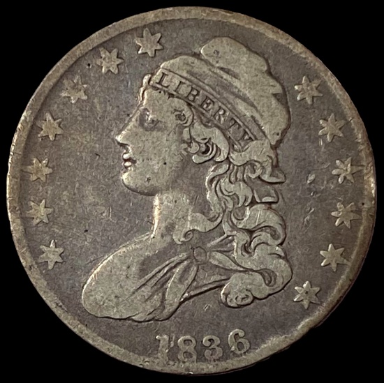 1836 Capped Bust Half Dollar LIGHTLY CIRCULATED
