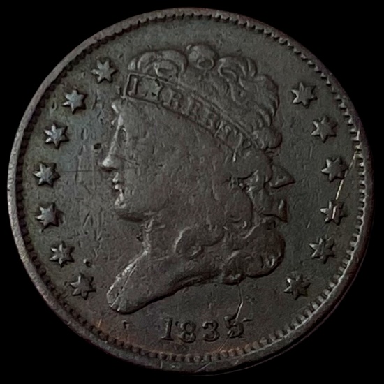 1835 Classic Head Half Cent NICELY CIRCULATED