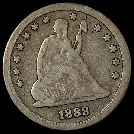 1888-S Silver Seated Liberty Quarter NICELY CIRCULATED