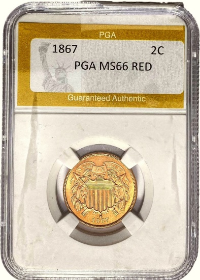 1867 2C PGA MS66 RED