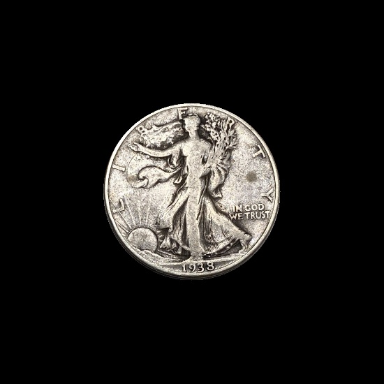 1938-D Silver Walking Liberty Half Dollar LIGHTLY CIRCULATED