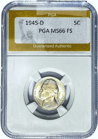 1945-D Jefferson Nickel PGA MS66 FS