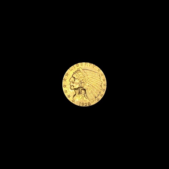 1928 Indian Head Gold $2.50 Quarter Eagle CHOICE AU