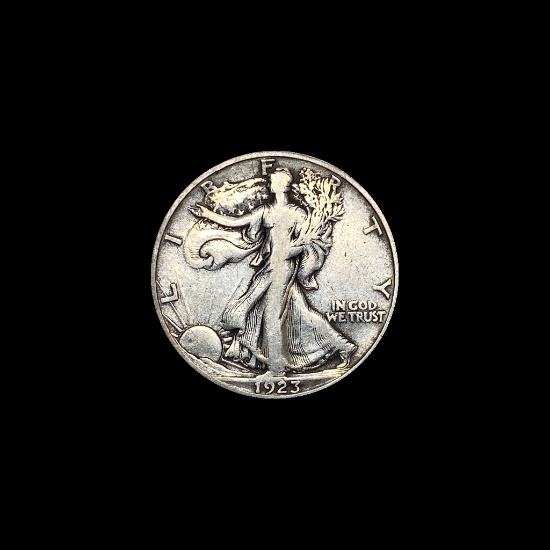 1923-S Silver Walking Liberty Half Dollar LIGHTLY CIRCULATED