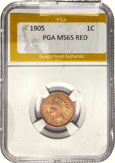 1905 1C Indian Head Cent PGA MS65 RED