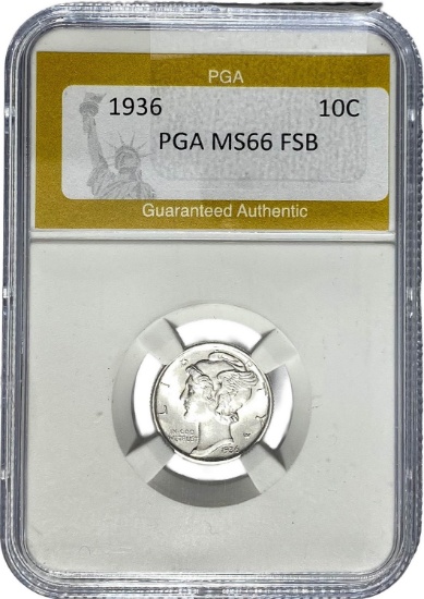 1936 Mercury Dime PGA MS66 FSB