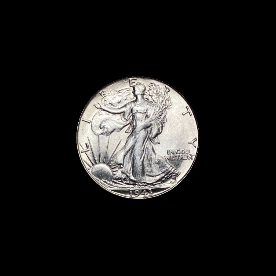 1943-S Silver Half Dollar Walking Liberty GEM BU