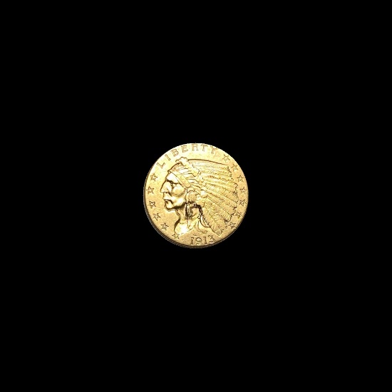 1913 Indian Head $2.50 Gold Quarter Eagle UNCIRCULATED