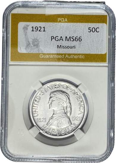 1921 Missouri Half Dollar PGA MS66
