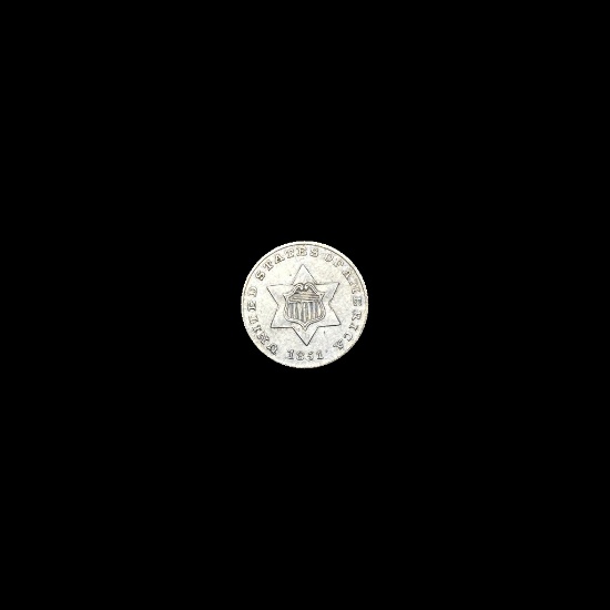 1851 Silver Three-Cent Piece CLOSELY UNCIRCULATED
