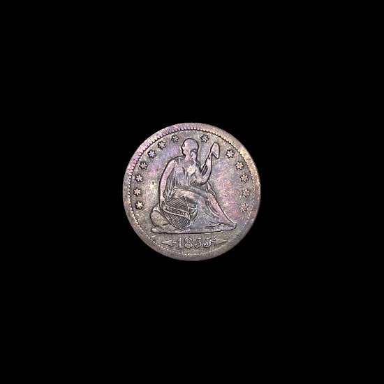 1855-S Arrows Seated Liberty Quarter NICELY CIRCULATED