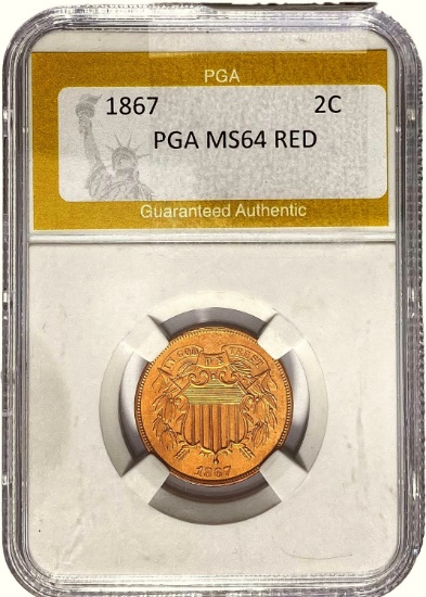 1867 2C PGA MS64 RED