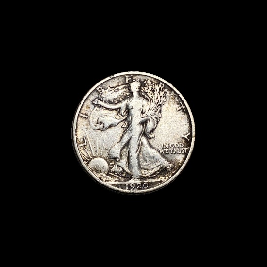 1920-D Silver Walking Liberty Half Dollar LIGHTLY CIRCULATED