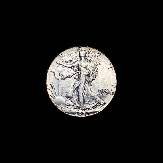 1934-S Silver Walking Liberty Half Dollar CHOICE AU