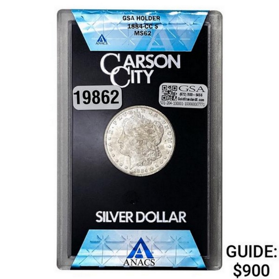 1884-CC Morgan Silver Dollar GSA MS62