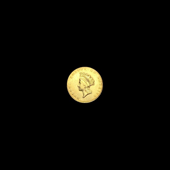 1854 Gold $1 Indian Princess Type 1 CHOICE AU