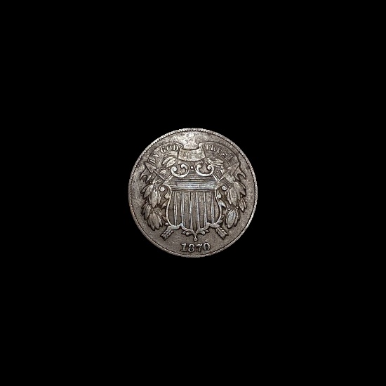 1870 Two-Cent Piece NEARLY UNCIRCULATED