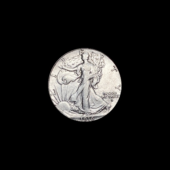 1916-D Silver Walking Liberty Half Dollar CLOSELY UNCIRCULATED