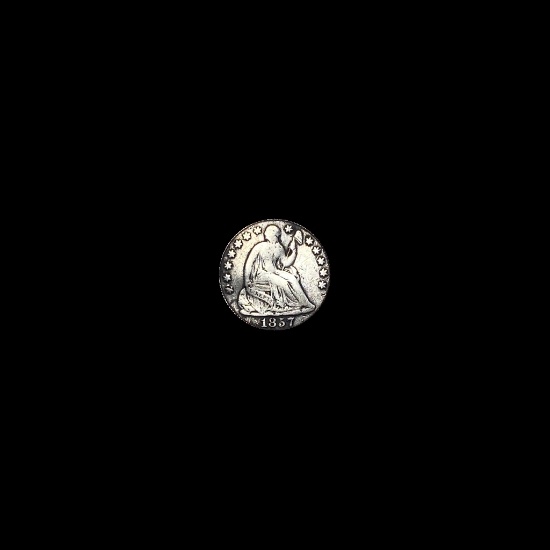 1857-O Silver Half Dime LIGHTLY CIRCULATED
