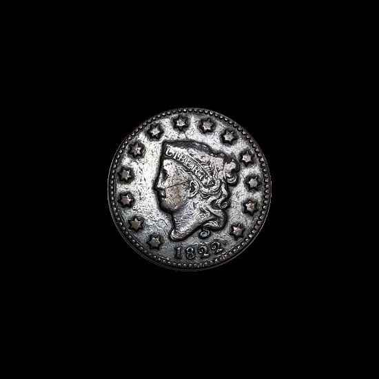 1822 Coronet Head Large Cent LIGHTLY CIRCULATED