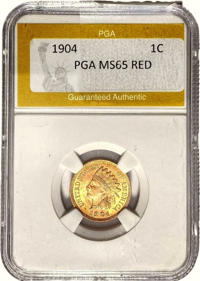 1904 1C PGA MS65 RED