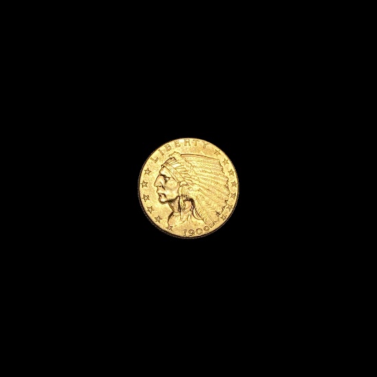 1909 Indian Head Gold $2.50 Quarter Eagle CLOSELY UNCIRCULATED