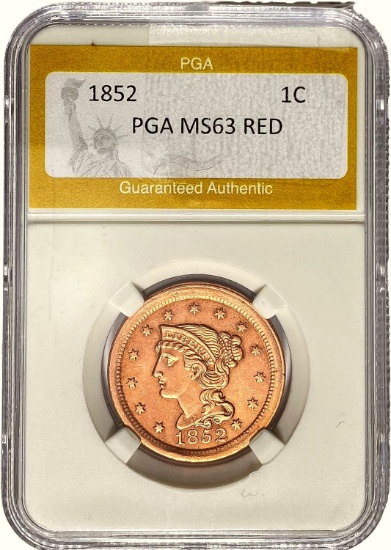 1852 1C PGA MS63 RED