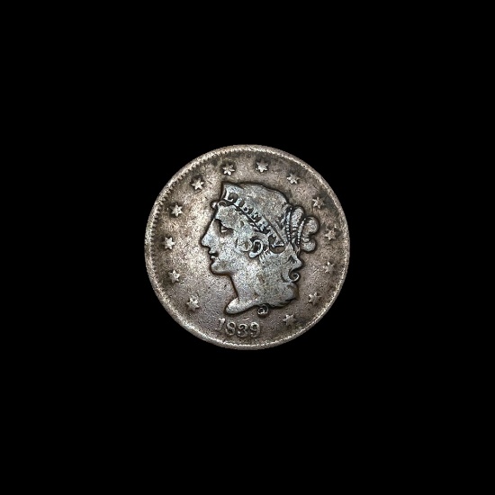 1839 Coronet Head Large Cent NICELY CIRCULATED