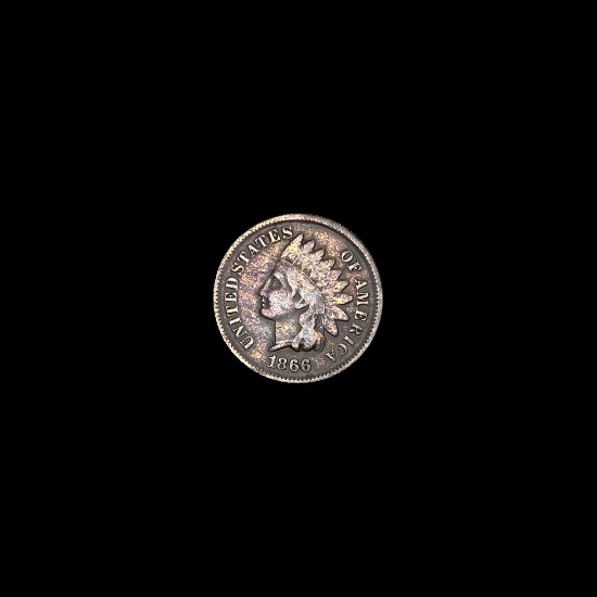 1866 Indian Head Cent NEARLY UNCIRCULATED