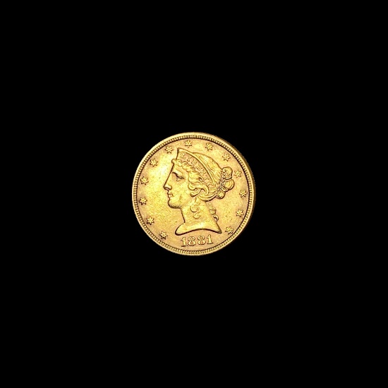 1881 $5 Liberty Head Half Eagle UNCIRCULATED