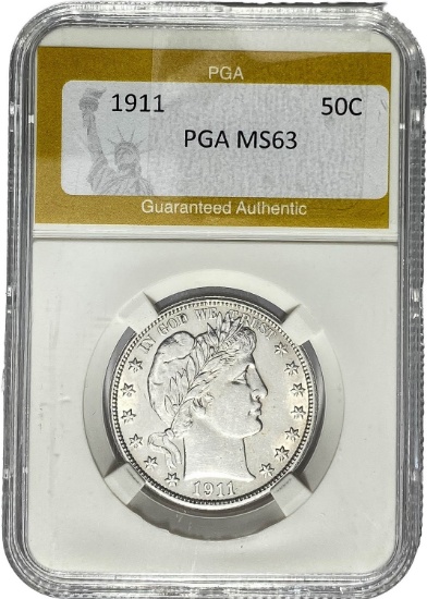 1911 Barber Half Dollar PGA MS63