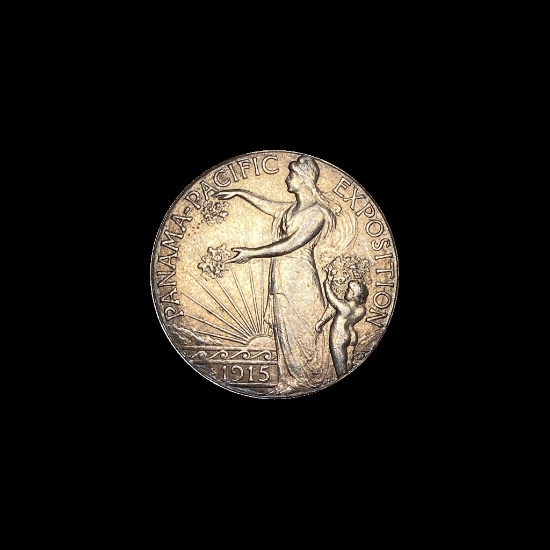 1915-S Silver Panama-Pacific Half Dollar NEARLY UNCIRCULATED