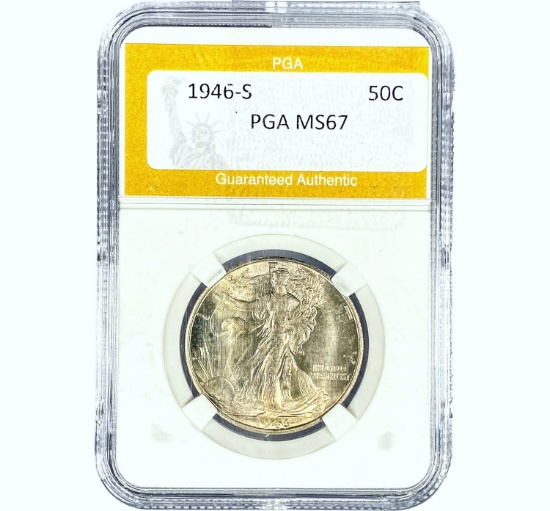 1946-S Walking Liberty Half Dollar PGA MS67