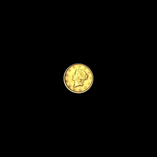 1851 Gold $1 Liberty Head Type 1 CLOSELY UNCIRCULATED