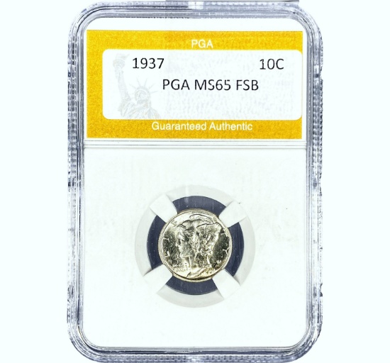 1937 Mercury Dime PGA MS65 FSB
