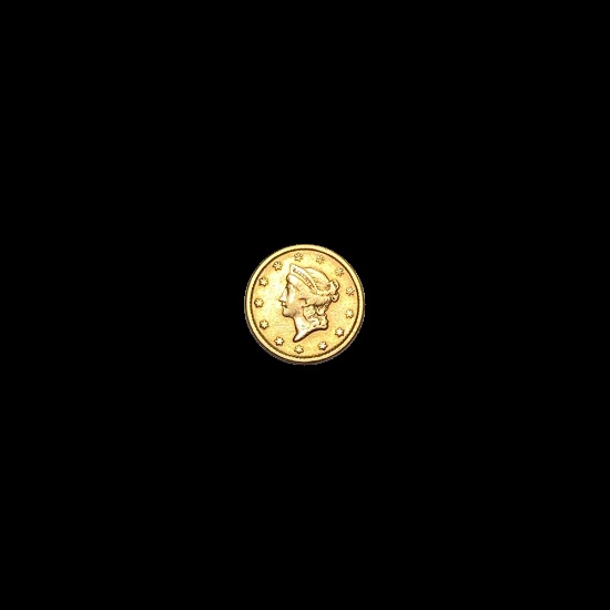 1853 Gold $1 Liberty Head Type 1 LIGHTLY CIRCULATED