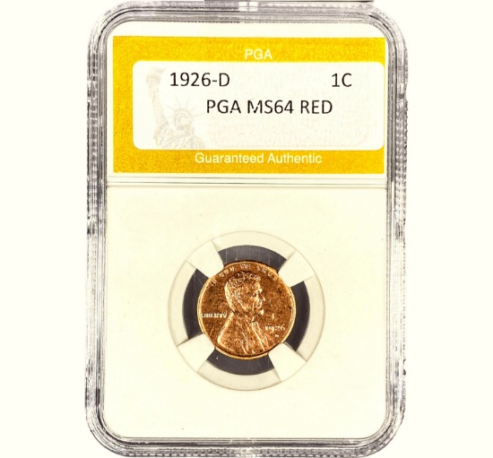 1926-D Lincoln Wheat Cent PGA MS64 RED