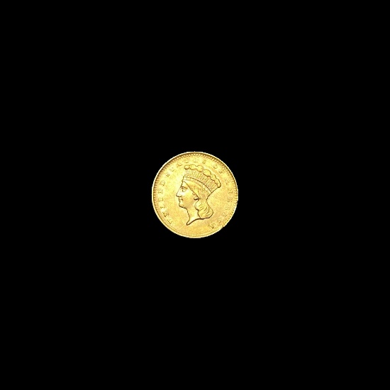 1856 Gold $1 Indian Head Type 2 CHOICE AU