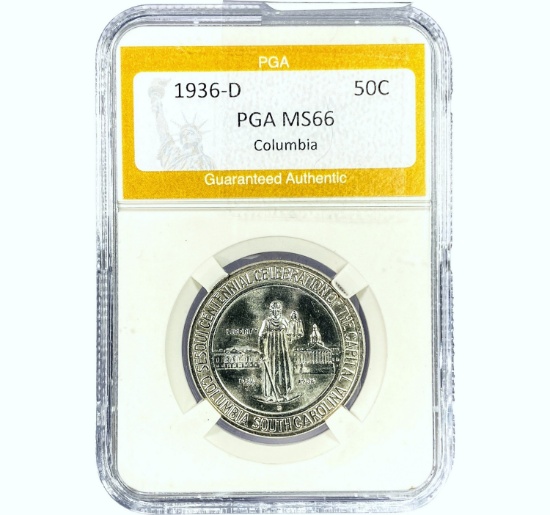 1936-D Columbia Half Dollar PGA MS66