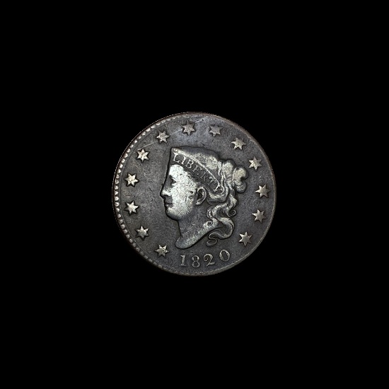 1820 Coronet Head Large Cent LIGHTLY CIRCULATED