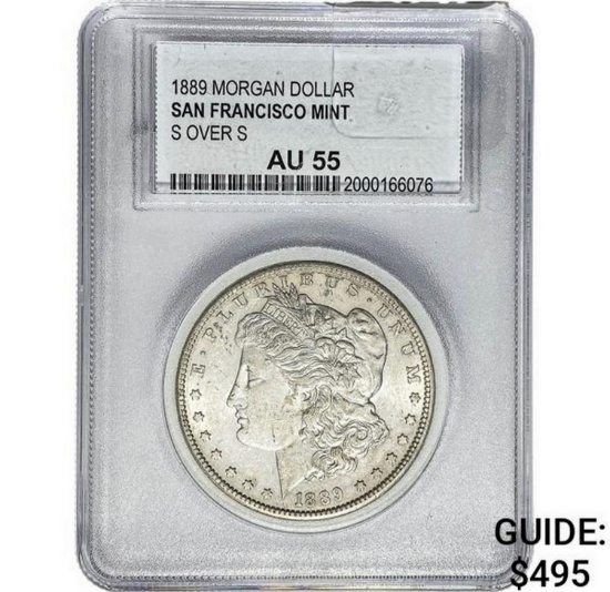 1889-S Morgan Silver Dollar  AU55