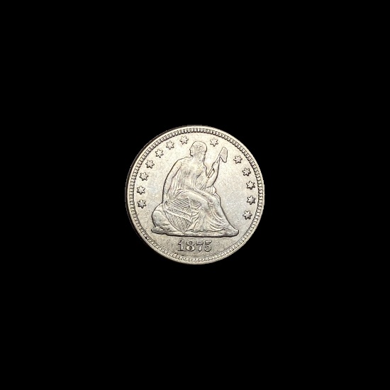 1875 Seated Liberty Quarter CLOSELY UNCIRCULATED
